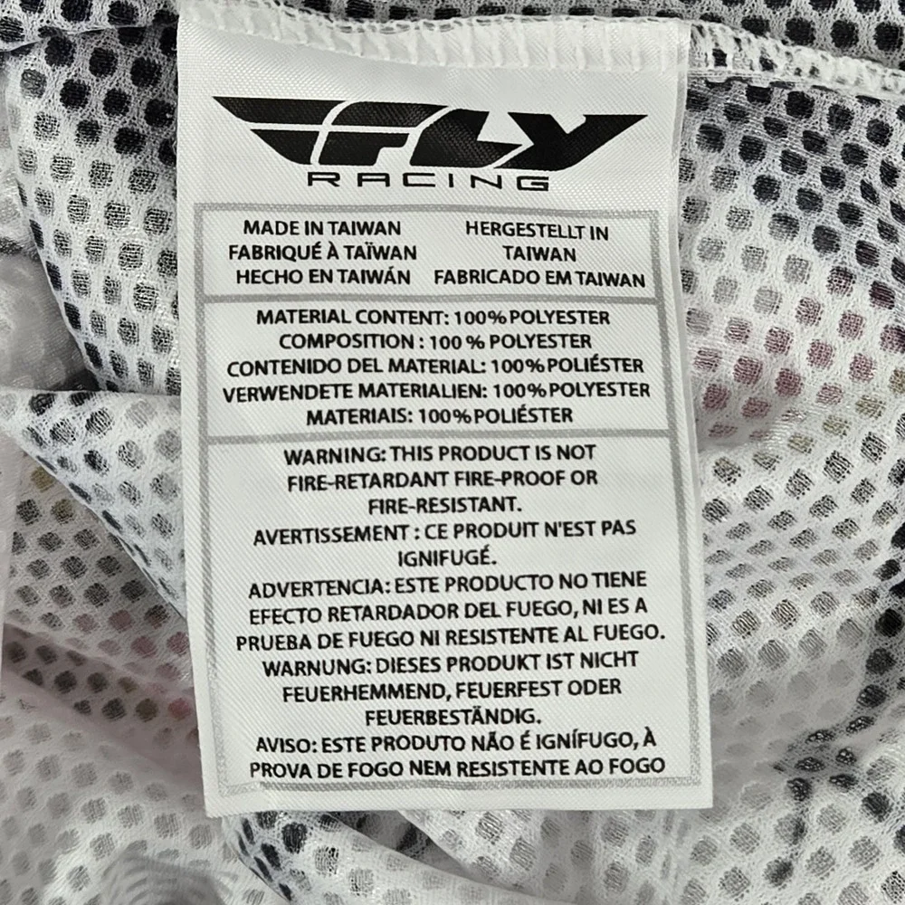 Fly Racing Men Shirt S White Graphic Print Abstract‎ Logo Kinetic Activewear